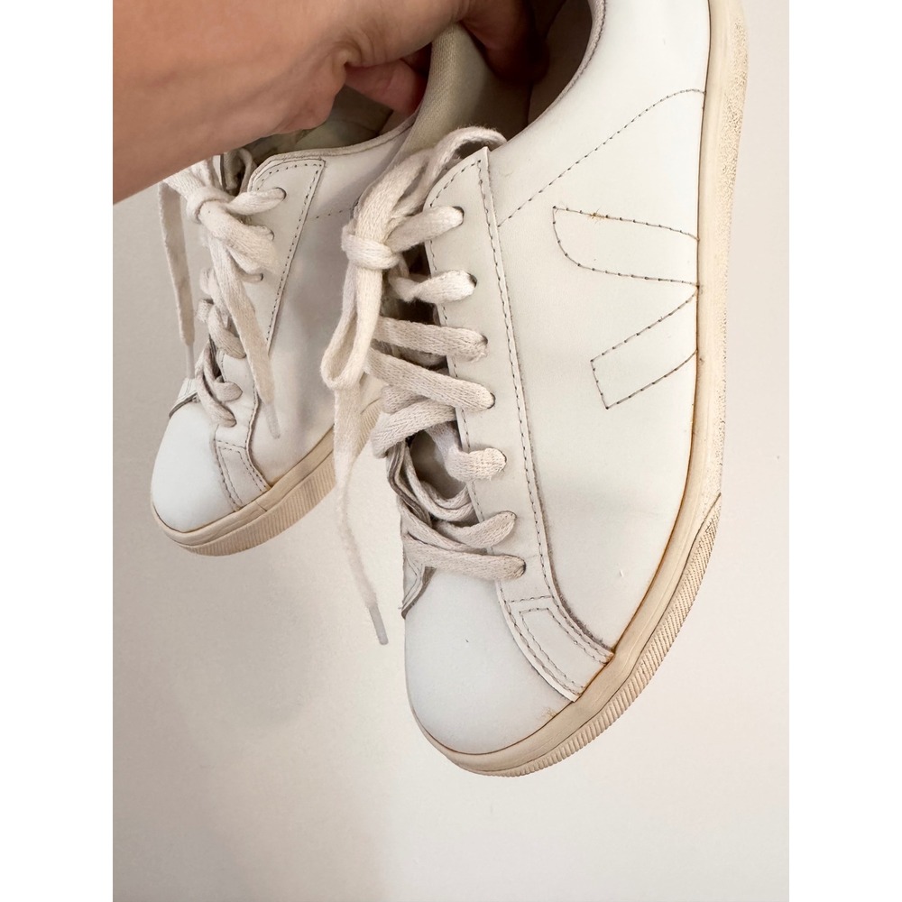 VEJA Esplar White Leather Low Top Sneakers Womens Size 9 EUR 40 Minimalist - Picture 5 of 7
